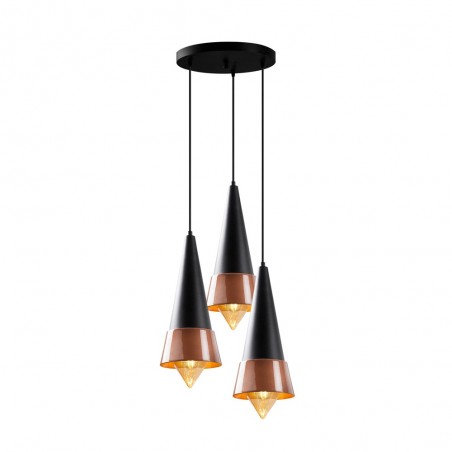 Cluster Pendant Lamp Momo 20 Black/Copper (3 Lights)