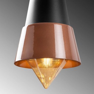 Lámpara de techo Momo 19 Negro/Cobre