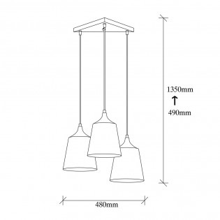 Pendant Lamp Momo 20 Black (3 lights)