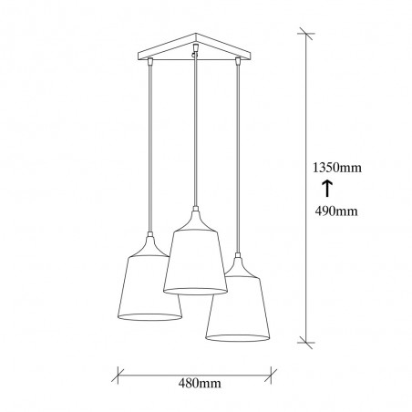 Pendant Lamp Momo 20 Black (3 lights)