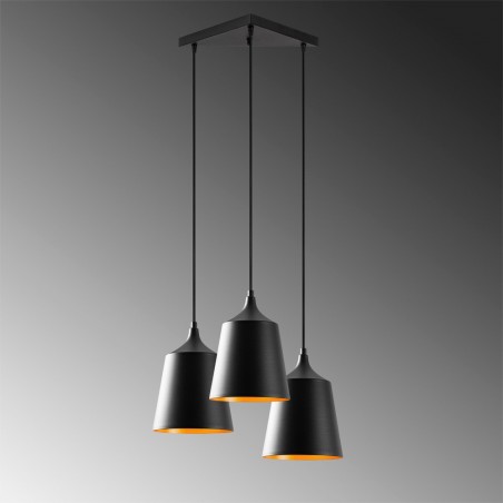 Lámpara colgante Momo 20 Negro (3 luces)