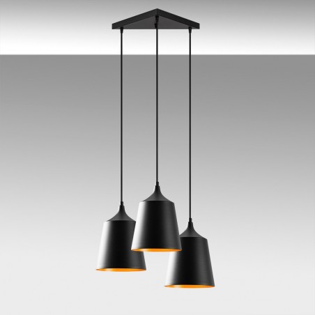 Lámpara colgante Momo 20 Negro (3 luces)
