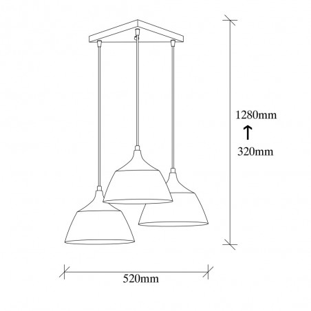 Lámpara de techo Momo 25 Negro (3 luces)