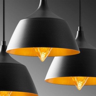 Lámpara de techo Momo 25 Negro (3 luces)
