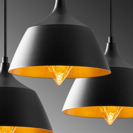 Lámpara de techo Momo 25 Negro (3 luces)