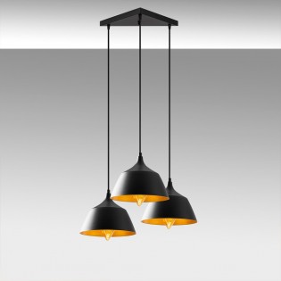 Lámpara de techo Momo 25 Negro (3 luces)