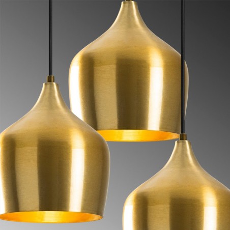 Lámpara colgante Momo 22 Oro (3 luces)