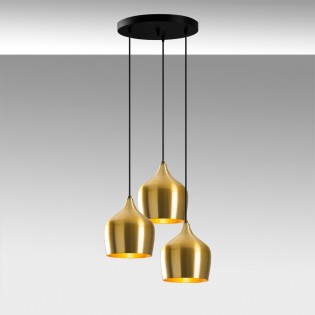 Lámpara colgante Momo 22 Oro (3 luces)