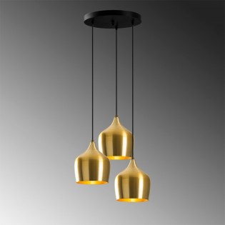 Lámpara colgante Momo 22 Oro (3 luces)