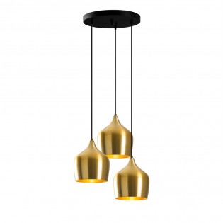 Lámpara colgante Momo 22 Oro (3 luces)