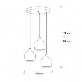 Pendant Lamp Momo 22 Black (3 lights)