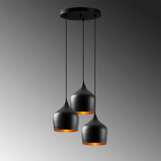 Pendant Lamp Momo 22 Black (3 lights)