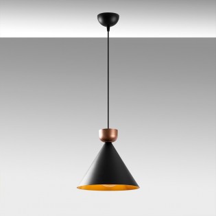 Lámpara colgante Momo 29 Negro/Cobre