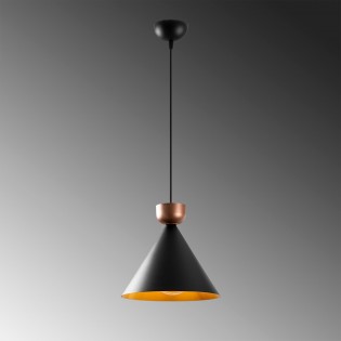 Lámpara colgante Momo 29 Negro/Cobre