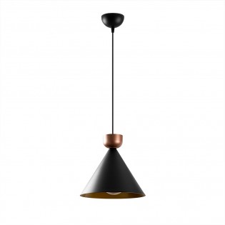 Lámpara colgante Momo 29 Negro/Cobre