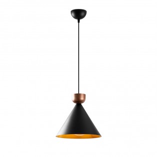 Lámpara colgante Momo 29 Negro/Cobre