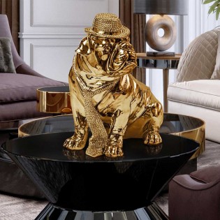 Decorative figurine Bulldog Hat Gold