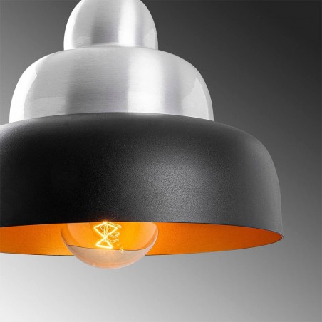 Lámpara de techo Momo 31 Negro/Plata