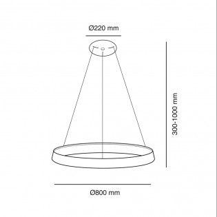 LAMPARA COLG LIZER 48W 3000K φ800x60 BLANCO