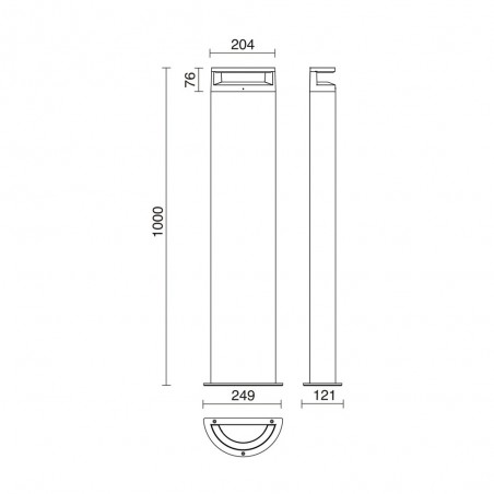 Outdoor LED Bollard Lamp Loop H100 (9,5W)