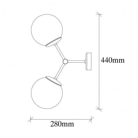 Aplique de pared Mulen Negro (2 luces)
