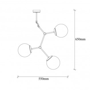 Ceiling Lamp Mulen Black (3 lights)