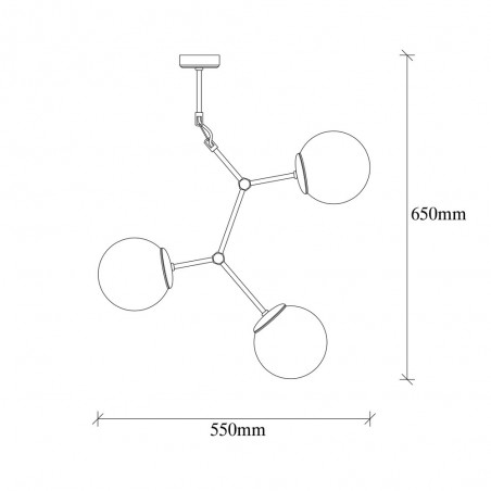 Ceiling Lamp Mulen Black (3 lights)