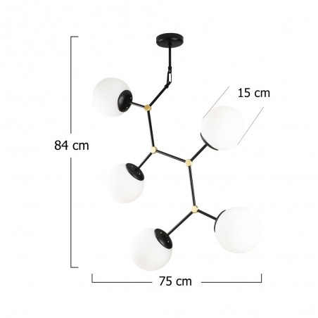 Pendant Lamp Mulen Black (5 lights)