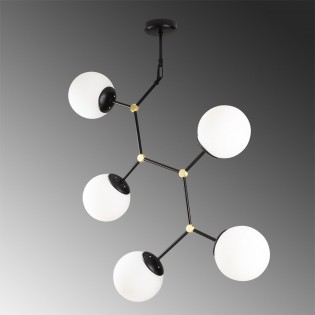 Lámpara colgante Mulen Negro (5 luces)