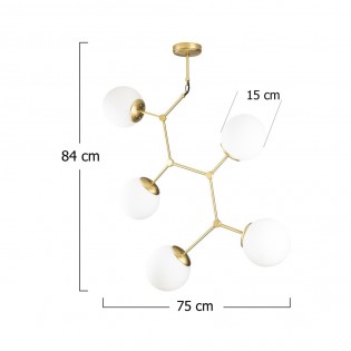 Lámpara colgante Mulen Oro (5 luces)