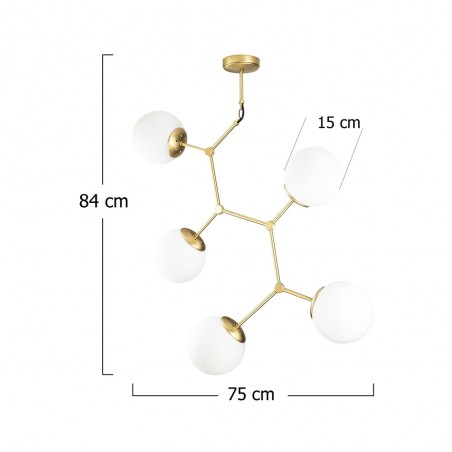 Lámpara colgante Mulen Oro (5 luces)