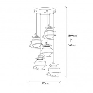 Lámpara colgante Galene (5 luces)