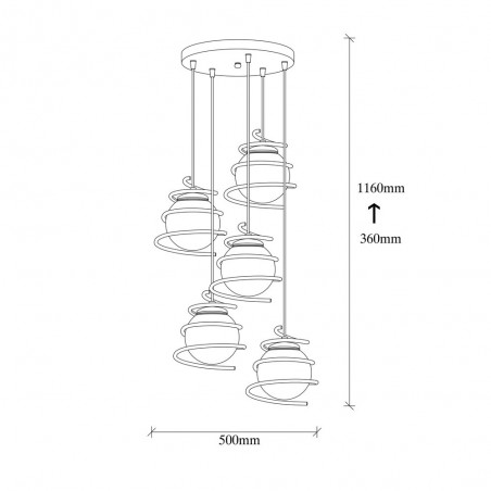 Lámpara colgante Galene (5 luces)