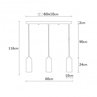 Regleta colgante Marismo (3 luces)
