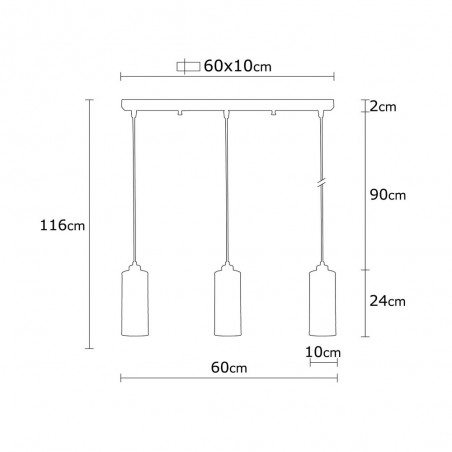 Regleta colgante Marismo (3 luces)