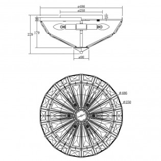 Plafón de techo Facet (6 Luces)