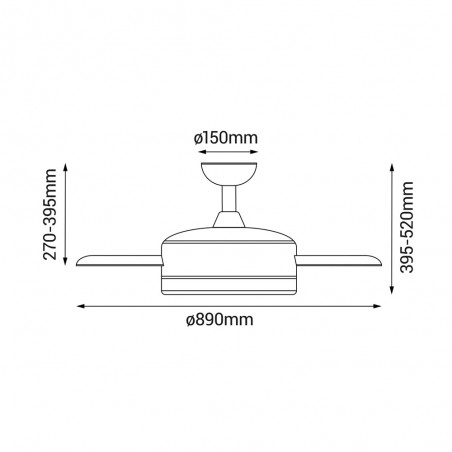 LED fan with folding blades Bombay S (24W)