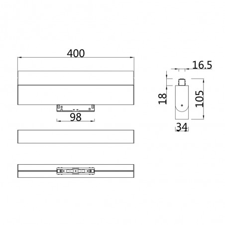 Plafón orientable magnético Led Mileto (20W)