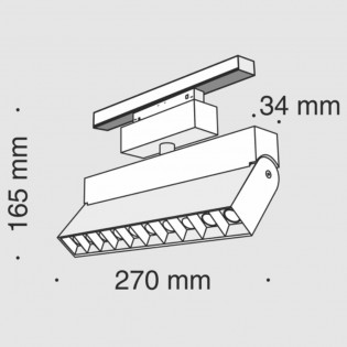 Foco de carril magnético orientable Led (10 luces) (20W)