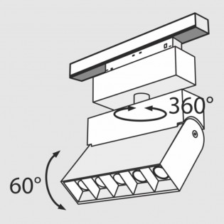 Foco de carril magnético orientable Led (5 luces) (10W)