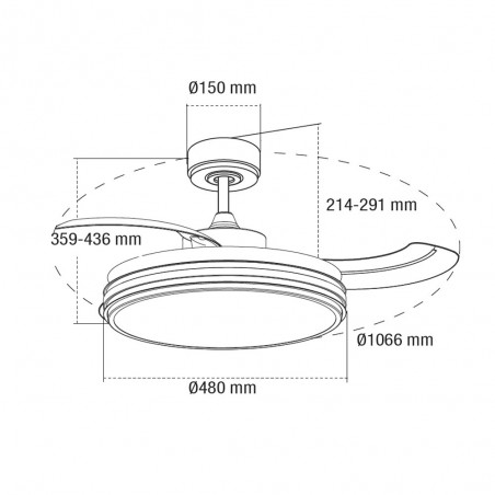 LED fan with folding blades Louis CCT (35W)