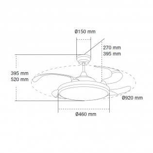 Ventilador LED con aspas retráctiles Camel CCT (36W)