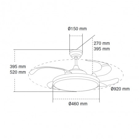 Ventilador LED con aspas retráctiles Camel CCT (36W)