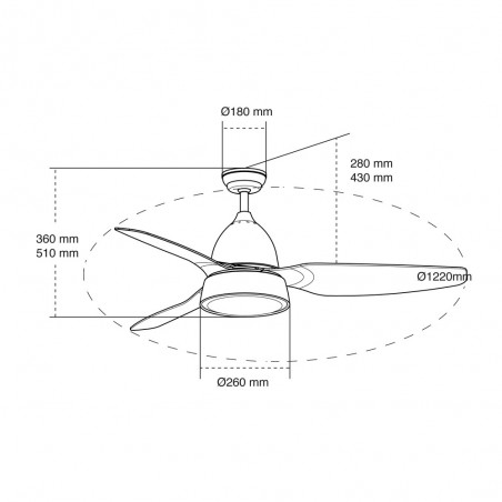 Ventilador LED con altavoz Enigma CCT (20W)