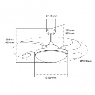 Ventilador LED con altavoz Maria CCT (36W)