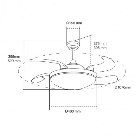 LED ceiling fan with speaker Maria CCT (36W)