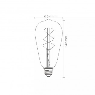 Bombilla LED E27 ST64 ámbar de filamentos (5W)