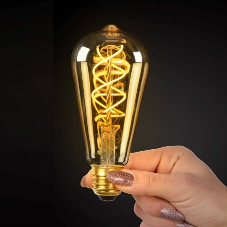 Bombilla LED E27 ST64 ámbar de filamentos (5W)
