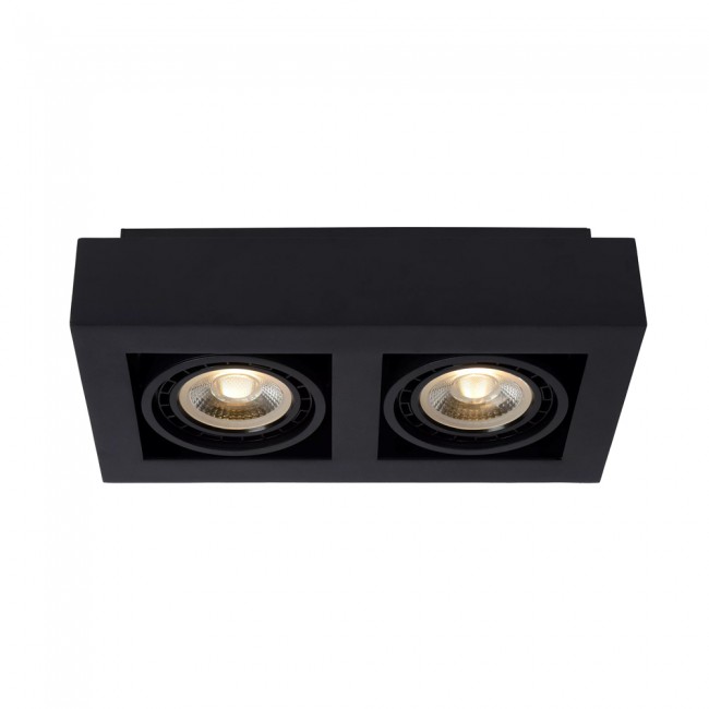 LED Ceiling Flush Light Zefix Black (2x12W)