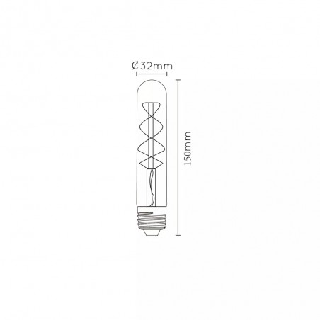 Tubular LED filament bulb E27 amber 15 (5W)